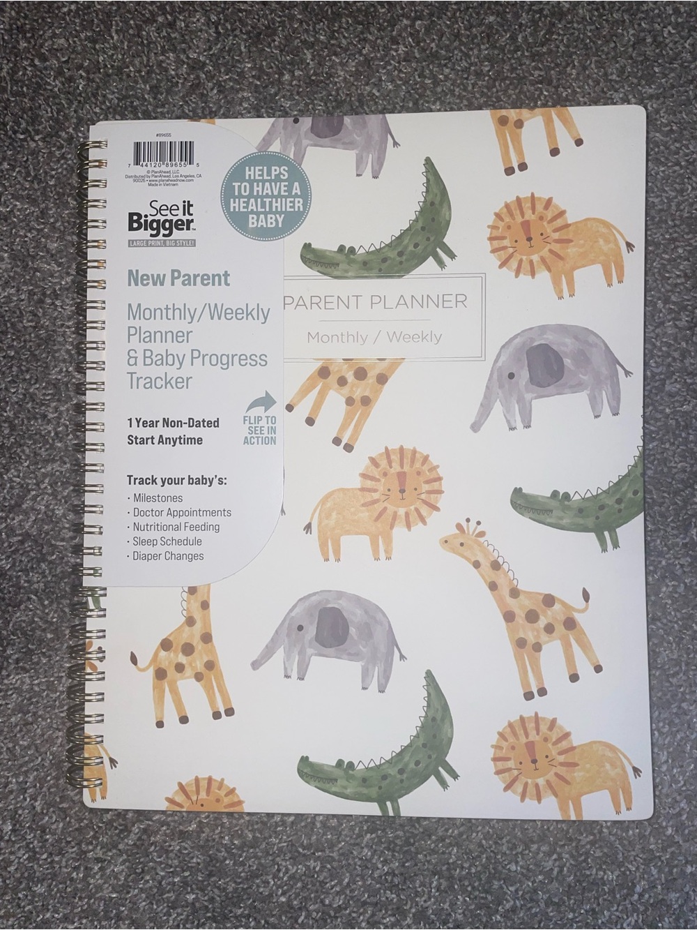 Parent Planner Monthly/Weekly Baby Tracker - Animal Print